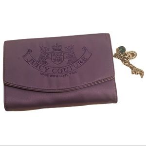 Juicy Couture satin purple clutch with built in wallet 2006